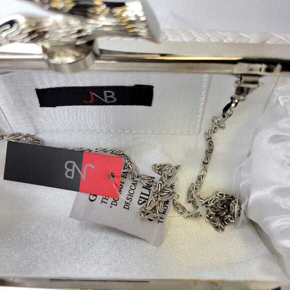 Elegant White Cream Evening Clutch Purse Cocktail Purse Wedding Evening Purse - Picture 7 of 12